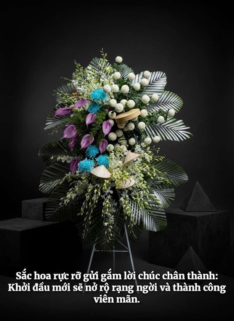 Kệ Hoa Chia Buồn Hồng Tím Nhẹ Nhàng